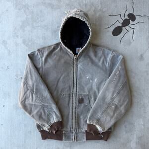 Carhartt J68 CHT faded brown large hooded work wear jacket